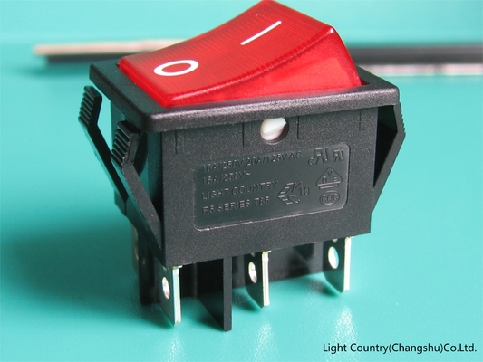نوعية جيدة ماركة تايوان R5-15 Rocker Switch ، 32 * 25mm ، ON-OFF ، مصباح أحمر ، 16A 250V