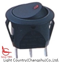 Light Country RC Round Rocker Switch ، Φ 23mm ، أحمر مضاء ، 10A 250VAC