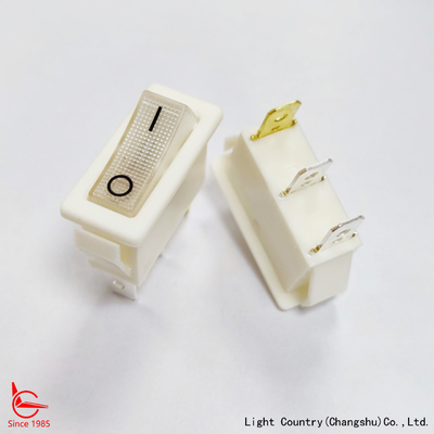 مصنع عالية الجودة LED أبيض مضاءة سويتش روكر، R4، 33x15mm، ON-OFF، 20A 125V