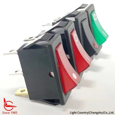 LC R4 Rocker Switch ON-OFF 33 * 15mm أخضر مضاء 16A 250V UL VDE