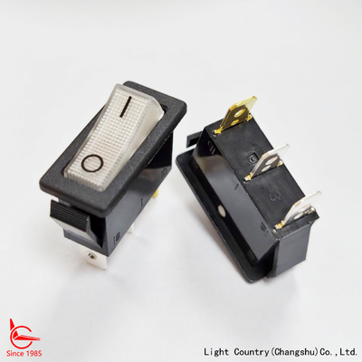 مصنع عالية الجودة LED أبيض مضاءة سويتش روكر، R4، 33x15mm، ON-OFF، 20A 125V