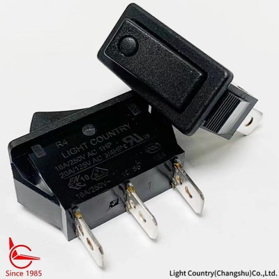 تايوان ليت كونتري R4 الأسود ON OFF Rocker Switch 33 * 15mm 16A 250V