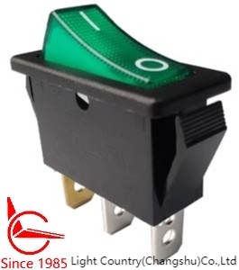 LC R4 Rocker Switch ON-OFF 33 * 15mm أخضر مضاء 16A 250V UL VDE