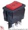موثوقة المصنع RB DPDT Rocker Switch ، 21 * 15mm ، ON-OFF-ON ، أسود / أحمر ، 6A 250V